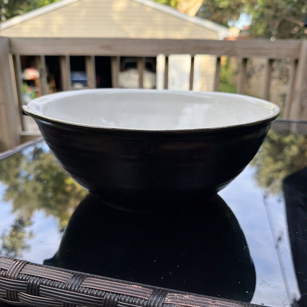 Serving Bowl Large Leanne Ford Crate And Barrel - Black- Made In Portugal